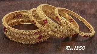 Latest 6 Piece One Gram Gold Bangles Set Designs with Price