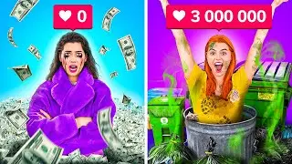 BEST HACKS HOW TO BECOME POPULAR || Rich UNPOPULAR VS Broke POPULAR by 123GO! CHALLENGE