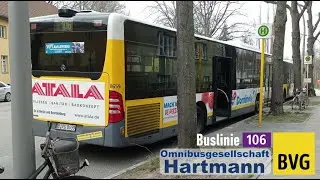 BVG | Mitfahrt Bus 106: U Seestr. - Lindenhof | MB Citaro FL E5 EN12 (Hartmann)