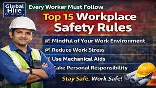 Top 15 Workplace Safety Rules 🔥 | Har Worker Ko Follow Karni Chahiye  | Global Hire Consultancy