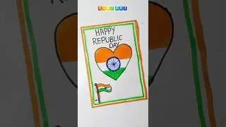 Beautiful Republic Day Card 🇮🇳Tricolor craft #shorts​ #youtubeshorts​ #shortsfeed​ #rootart ​ #diy​