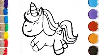 Unicórnio 🦄 desenho, pintura e colorir para crianças e pré-escola
