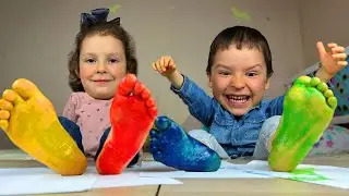 Учим цвета с пальчиковыми красками Learn color with paints