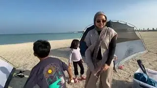 Winter camping in Al Ghariyah beach 