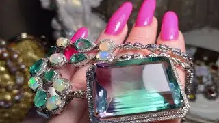 ИЗУМРУДНЫЕ СКРИЖАЛИ 🐉👑🦎 ГИГАНТСКИЙ ФЛЮОРИТ В 107 КАРАТ 🔥🔥🔥 УНИКАЛЬНОЕ КОЛЬЕ!!!🎉🎉🎉