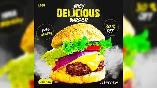 Social Media Fast Food Post Design Step by Step Guide | Urdu हिंदी