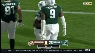 Jalen Thompson Forces a Safety vs. W. Michigan | Michigan State Football | 08/29/25