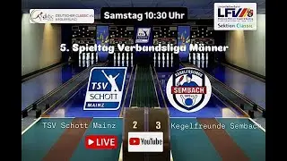 5. Spieltag Verbandsliga M&auml;nner: TSV Schott Mainz - Kegelfreunde Sembach