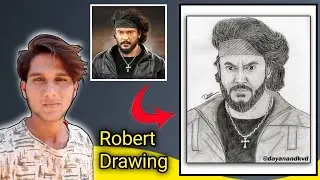 Robert | Challenging Star Darshan Drawing | Robert Movie Look | #Dbossdrawing | KVD Vlogs.