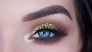 Gold Glitter Holiday Eye Makeup Tutorial
