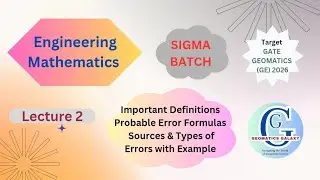 SIGMA Batch| Gate GE 2026| Important Definitions| MPV| Probable Errors| Sources & Types of Errors|
