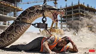 rescueanimal:  Construction Workers Use Truck Winch to Save Friend from Python