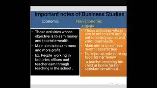 Difference between economic and non-economic activity