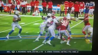 Damien Wilson #54 hit on Justin Herbert #10 knocked down Chiefs/Chargers