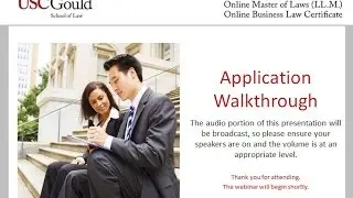 USC Online LL.M. and Business Law Certificate Application Walkthrough