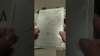 Ivory and Gold Acrylic Wedding Invitation 🦋✨🤸🏻&zwj;♀️ #invitations #weddinginvitation #wedding