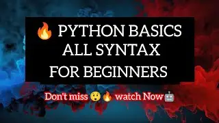 🔥 PYTHON BASICS – ALL SYNTAX (CHEAT SHEET)#video#python#all syntax#pythonforbegginers#coding