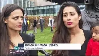Real Birmingham family statue unveiled outside library (ITV Central)