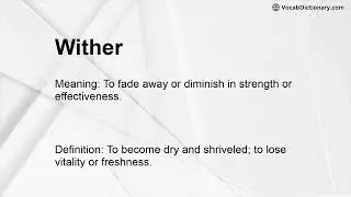 Wither Meaning