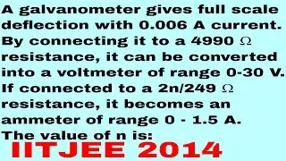 IITJEE 2014 - Galvanometer to Ammeter and Voltmeter