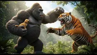 epic battle kong vs tiger kong saves puppy kong movie bigfoot movie 4k