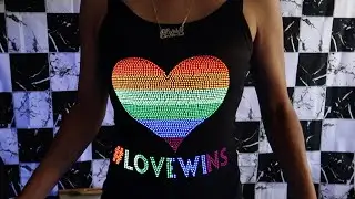 {NEON RHINESTONE SHIRT}#LOVE WINS