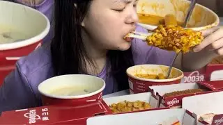 MUKBANG TOPPOKI ROSE CARBONARA DAN CORNDOG
