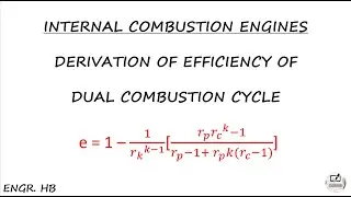 Derivation of Dual Combustion Cycle Efficiency
