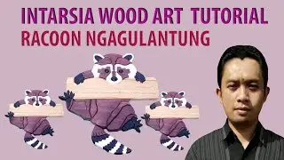 Intarsia wood art racoon tutorial
