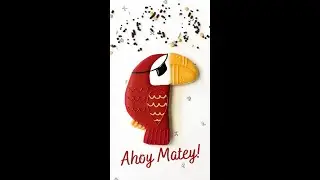 Fun Pirate Parrot Decorated Cookie!🦜#cookiedecorating #shorts