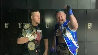 Chase Bennett and Scott Storm after regaining the APW tag team titles on 3/7/24 in Bradley, WV