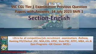SSC - CGL Tier 1 Exam Previous Year Solution I14 July 2023 1st Shift I Section:  English
