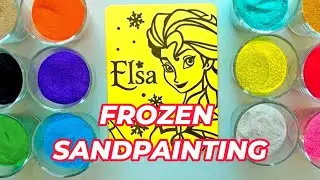 Disney Princess Elsa Painting With Sand ❄️☃️ Frozen Sandpainting
