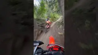 Chasing crf 450 through the woods! 🌲 #dirtbike #crf450 #ktm300 #trails #singletrack #shorts