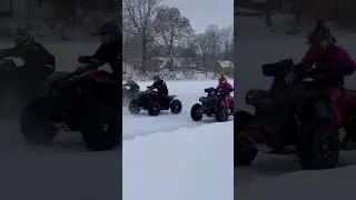ATV Ice race start on studded tires #canam #atv #canamrenegade #1000r
