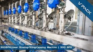 Bottled Water/Beer Filling Line: VPACK 900 BPH Linear Rinsing-Filling-Capping Machine