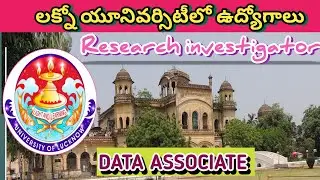 Data assistant, Research Investigater Research Fellow Jobs in Lucknow University, Lucknow UP