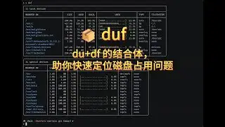 x-cmd | pkg 📦 (zh) duf: du+df 的结合体，助你快速定位磁盘占用问题