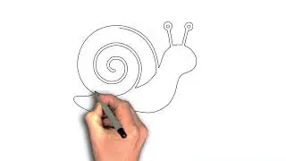 How to draw Snail with spiral shell drawing image
