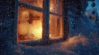 Warm Light in a Frozen Cabin Window ❄️ Cozy Winter Night Atmosphere