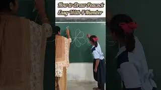 How to Draw Peacock Easy With 4 Number #innovative ideas #education #students #short #youtubeshorts