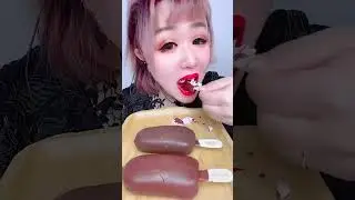 YUMMY PASSION CHOCOLATE CONE ICE CREAM ASMR FAST EATING MUKBANG