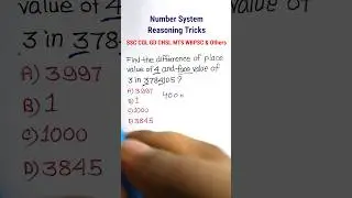 Number System| Number System Math Tricks For SSC CGL MTS CHSL RRB WB FOOD SI| #shorts