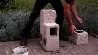 Rocket Stove, Estufa Cohete de  Bloques de Hormig&oacute;n.