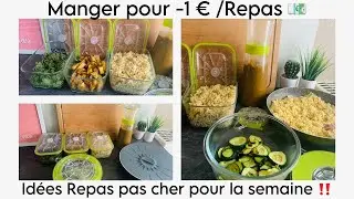 Manger avec 1 € par repas 🍽️ Repas pas cher pour la semaine | Défi INFLATION ‼️