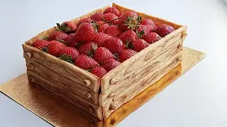 ТОРТ Ящик с клубникой / БЕЗ мастики / БЕЗ крема
