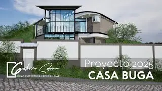 Video render con twinmotion 2025 de una vivienda familiar modelada en Revit 2025