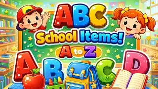 ABCD School Items A to Z 🎒 | Learn Alphabet for Kids | ABC Learning Video#ABCD #SchoolItems 