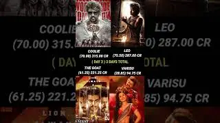 Coolie vs The Goat vs Leo vs Varisu Day 3 Box Office Collection #coolie #rajini
