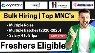 🔥Cognizant, Wipro, Hexaware, IndiaMart Off Campus Drives | Any Freshers and Graduate can Apply